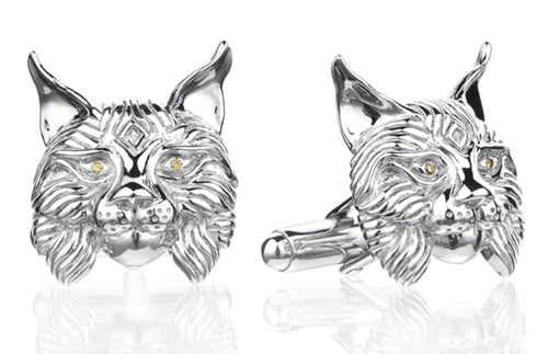 Norwegian Jewelry Gaupe (Eurasian Lynx) Inspired Cufflinks