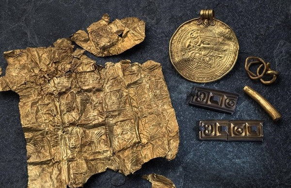 Gold is Where you Find it - Norwegian Jewelry Blog - The Gold Treasure at Tornes, discovered by Paul Norli, using a metal detector. 