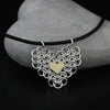Chainmail Heart Necklace by Kredah Design - Norwegian Jewelry 
