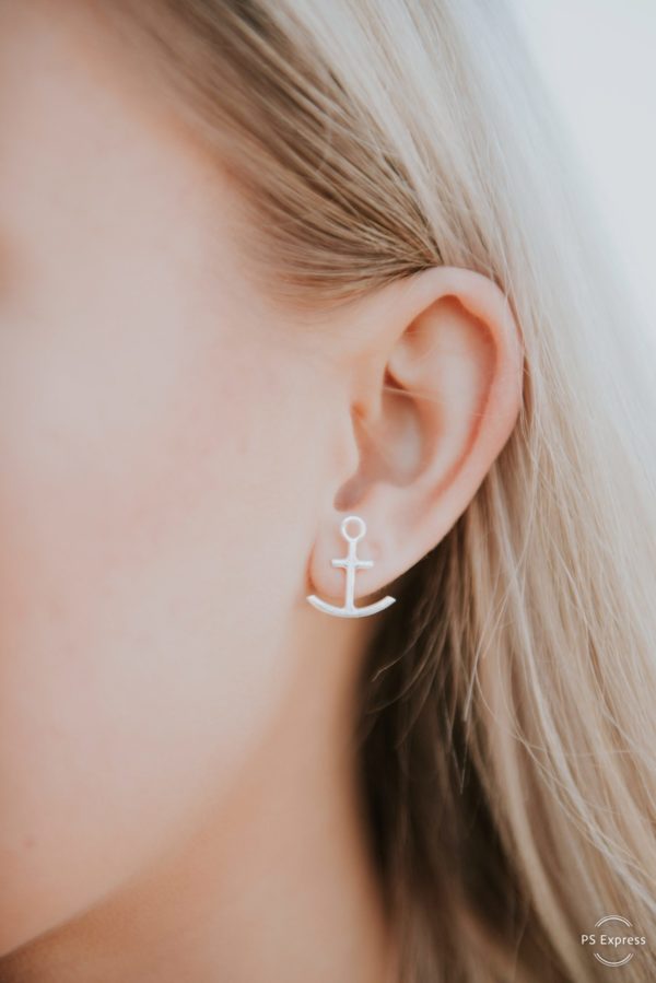 Fjellsmykke - Anchor Silver Earrings by Linn Sigrid Bratland - Norwegian Jewelry
