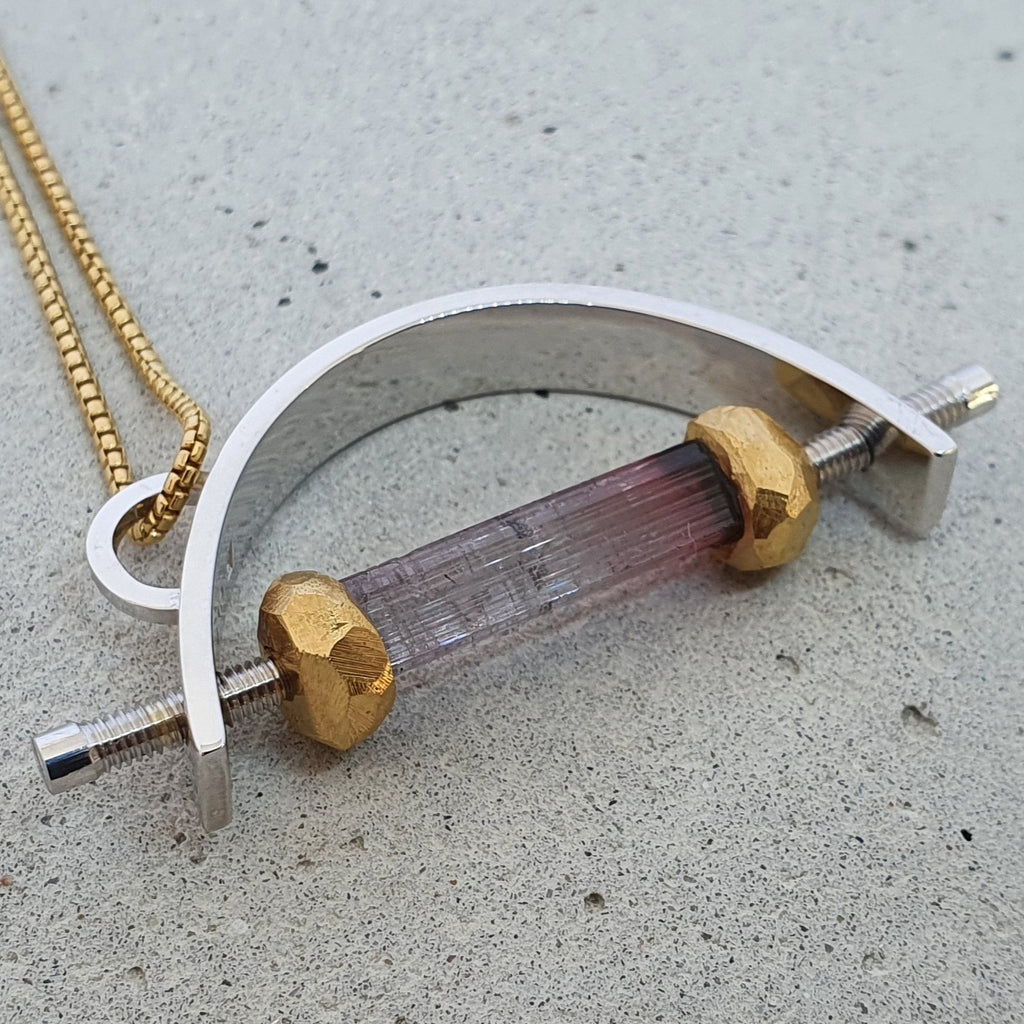 André Normann Under Pressure Bow Statement Pendant | Norwegian Jewelry designer and goldsmith in Østfold Norway