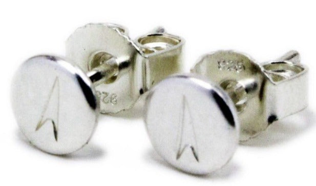 Fjellsmykke - Compass Silver Earrings Mini by Linn Sigrid Bratland - Norwegian Jewelry