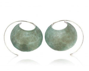 Linn Sigrid Bratland ROM ENAMELED CREOLE EARRINGS - Handmade Norwegian Jewelry