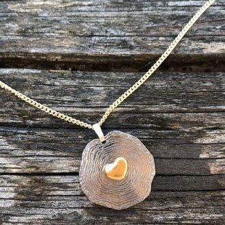 Tree Rings Heart Necklace by Ivar Brendemo - Norwegian Jewelry.
